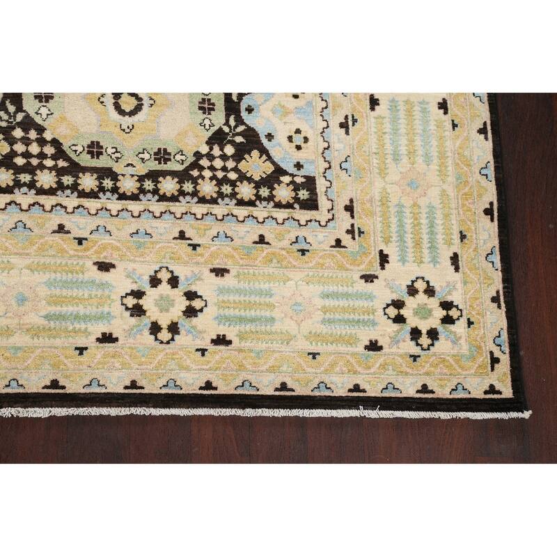 Stunning Geometric Khotan Oriental Area Rug Wool Handmade Carpet - 8'9" x 11'8"