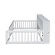 preview thumbnail 10 of 34, Wood Twin XL Size Floor Bed with Storage Cabinets and USB Ports, Solid Wood Bedframe w/Fence, No Box Spring Needed