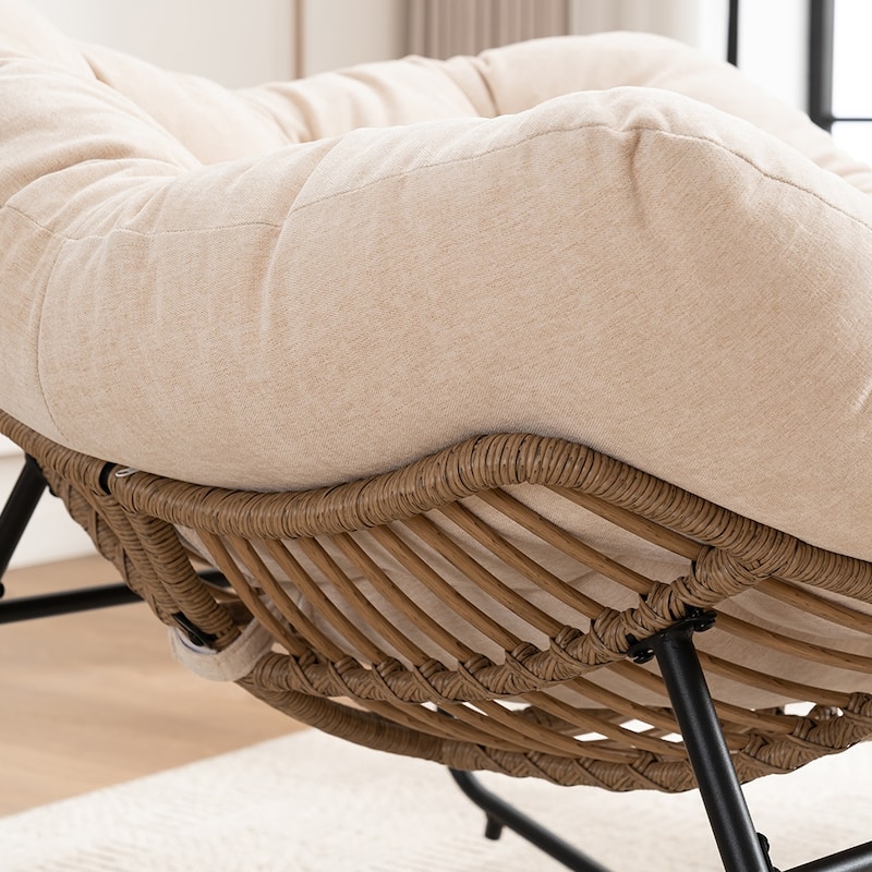 Rocking Chair, Chenille Upholstered Accent Chair, Modern Nursery Rocking Chair for Living Room, Bedroom, Apartment