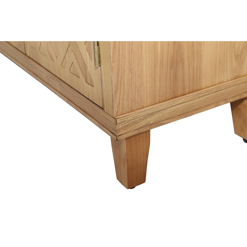 59" Brown Accent Cabinet With 4 Doors,Natural Wood Buffet Cabinet, Media Cabinet,Console Cabinet,Cabinet