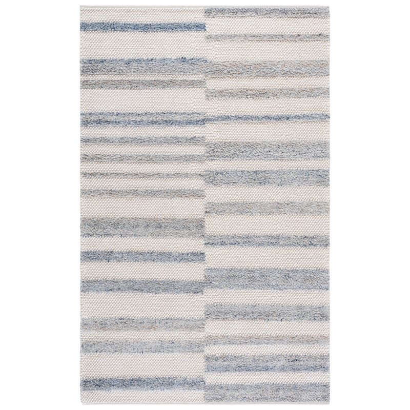 SAFAVIEH Handmade Natura Morane Wool Rug - Blue/Ivory - 5' x 8'
