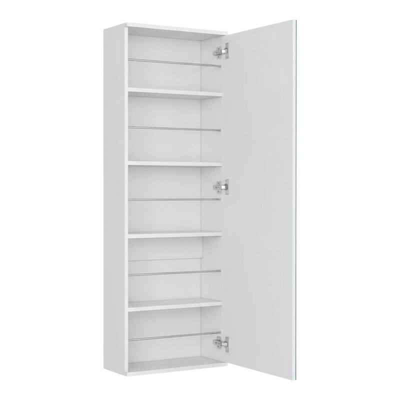 HomeRoots White Ten Pair Wall Mounted WoodShoe Rack - 18.50 in. x 54.30 in. x 8.10 in.