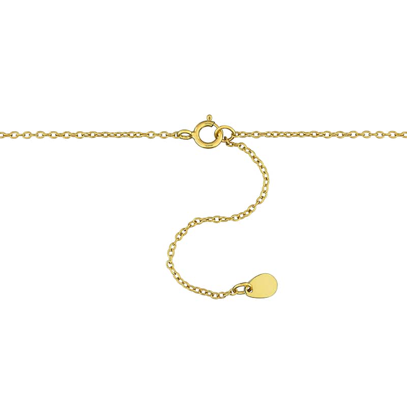 Miadora Created White Sapphire Station Necklace Yellow Plated Sterling Silver