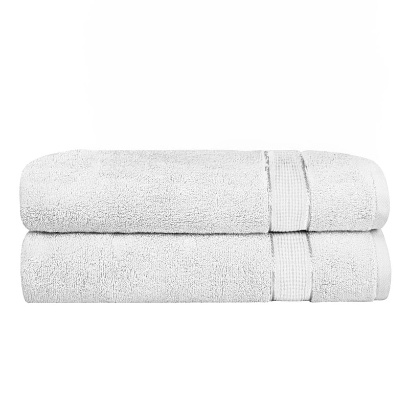 Luxurious Absorbent Zero TwistCotton 2-Piece Bath Towel 600 GSM | 27''x54'' - White