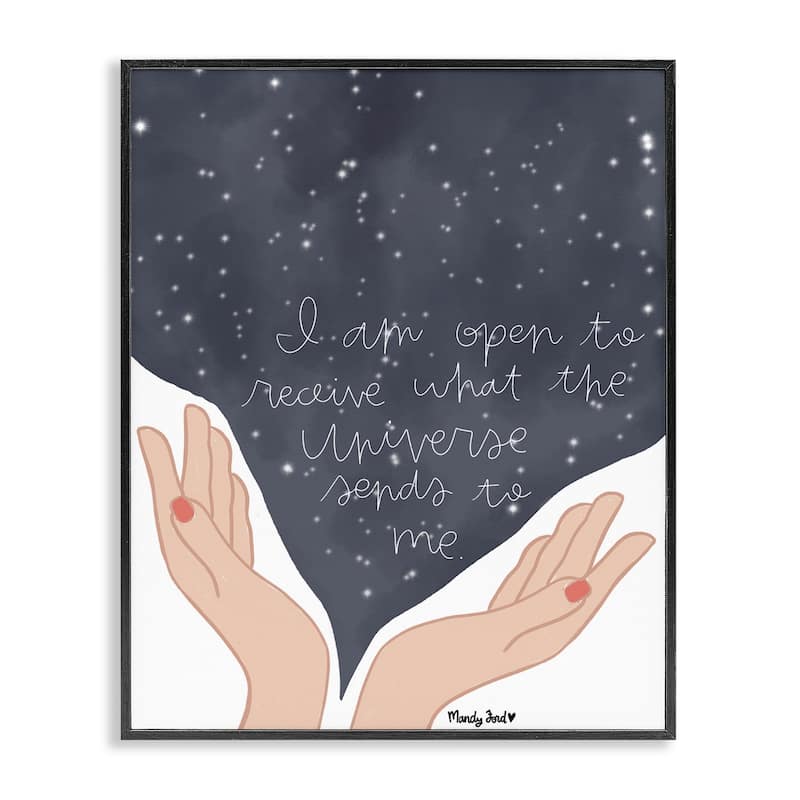 Stupell Receive What Universe Sends Framed Giclee Art Design By Mandy Ford Art + Illustration - 16 x 20 - Black