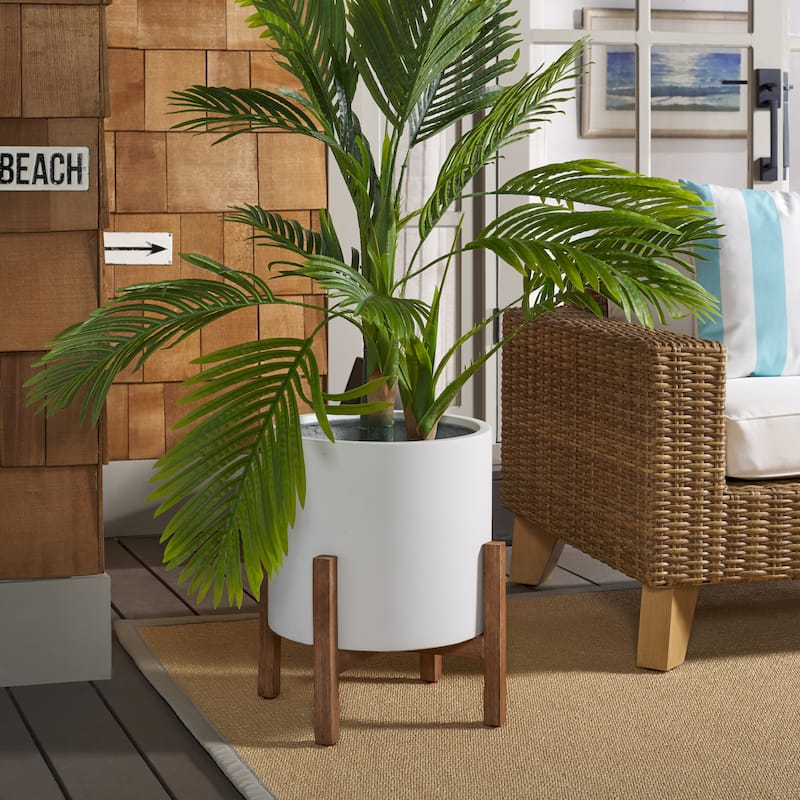 SAFAVIEH Outdoor Savva Concrete Planter - 17"W x 17"D x 19"H - White