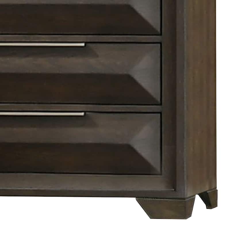 Fema Tall Dresser Chest, 5 Drawer, Nickel Finger Pulls, Espresso Brown