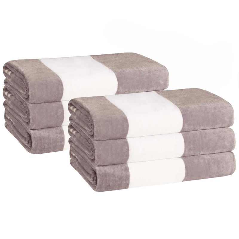 Cabana Stripe Oversized Cotton Beach 6 Piece Towel Set by Superior