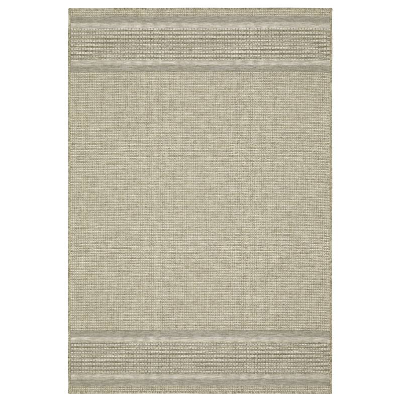 Vista Home Tangelo Banded Border Tan/Black Ultimate Performance Area Rug. - 6'7" x 9'2"