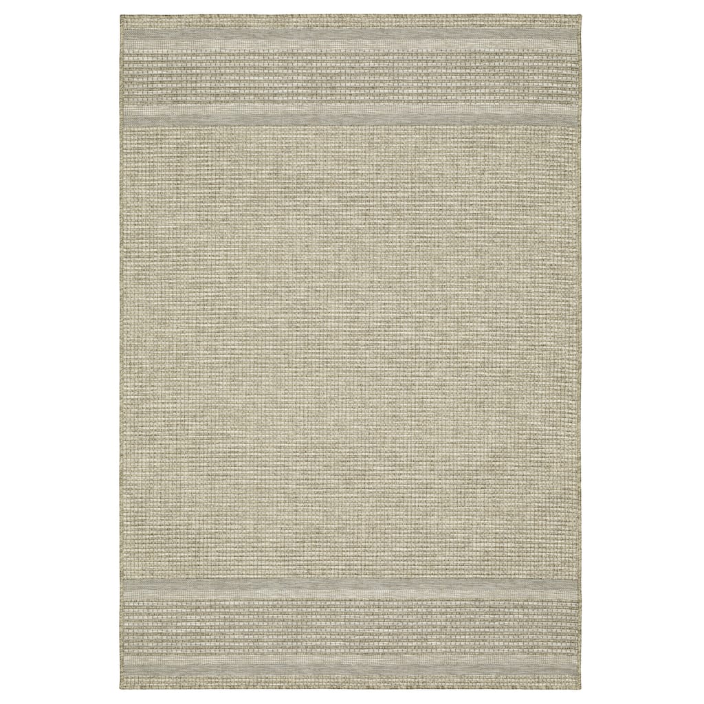 Vista Home Tangelo Banded Border Tan/Black Ultimate Performance Area Rug.