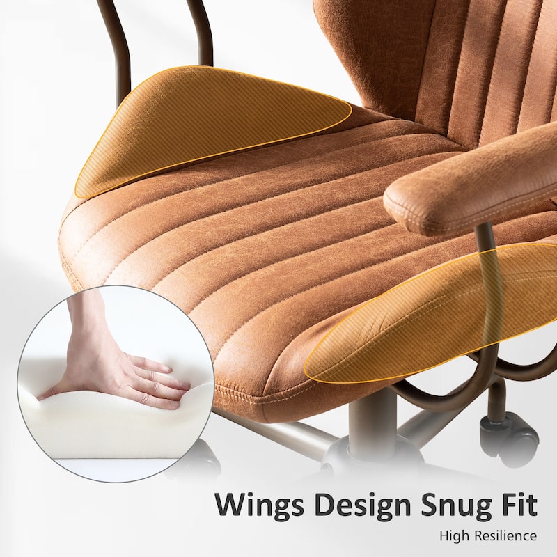 OVIOS Suede Fabric Ergonomic Office Chair Desk Chair Lumbar Support