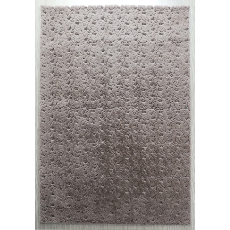 Amore Shag Collection Gray Textured Area Rug, 5' x 8' - 5' X 7'