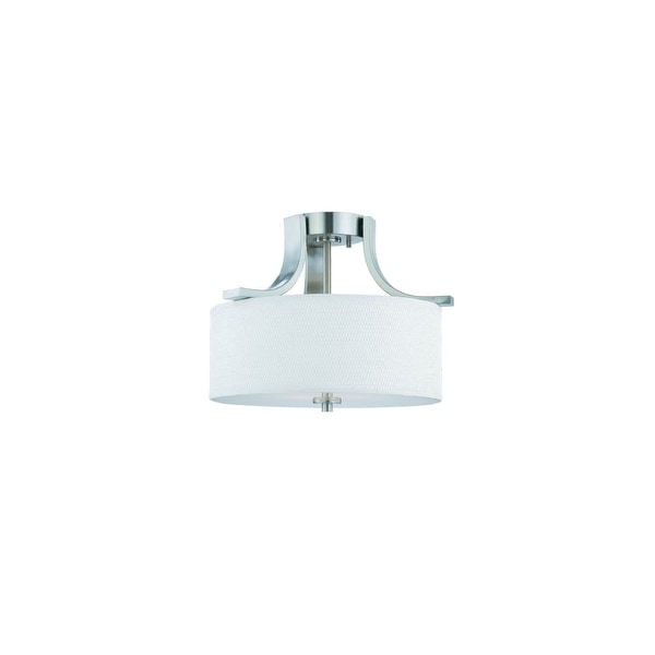 Thomas Lighting Sl8609 2 Light Semi Flushmount Ceiling Fixture With Round White Brushed Nickel Thomas Lighting Sl8609 2 Light Semi Flushmount Ceiling Fixture With Round White Brushed Nickel