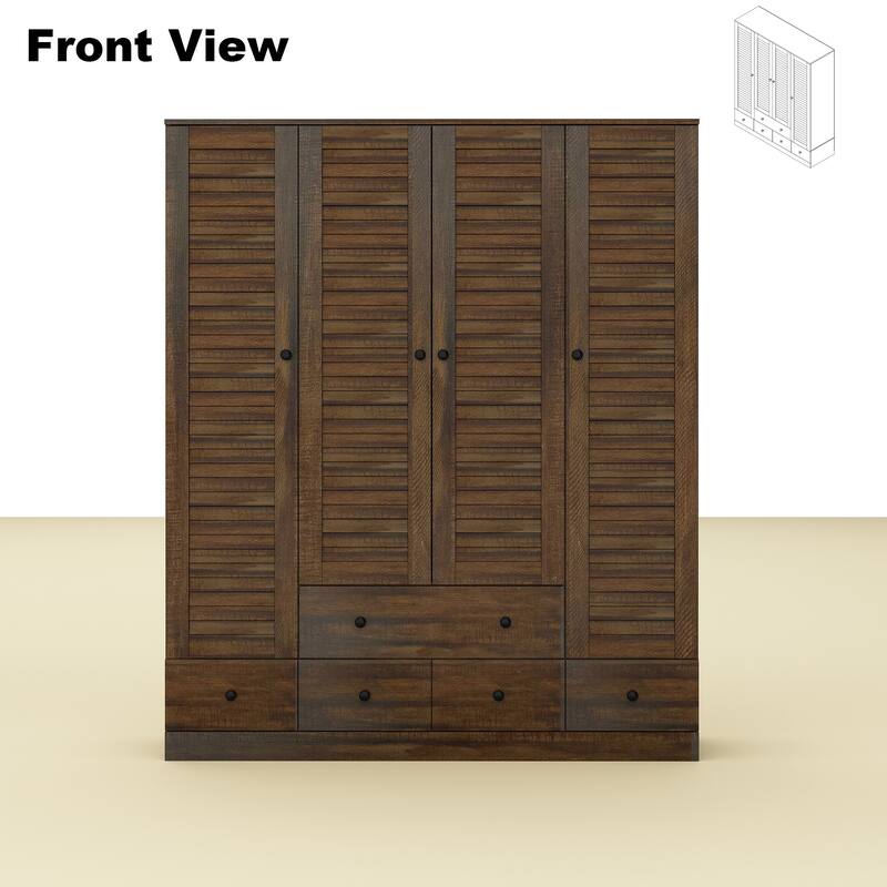 Contemporary Modern Freestanding Wardrobe Armoire Closet, 70", White