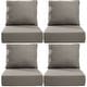 preview thumbnail 108 of 120, Gymojoy 24"x24"x6" Thick Cushions & Pillows Set - Deep Seat Indoor/Outdoor Water & Fade Resistant Grey - Four Sets