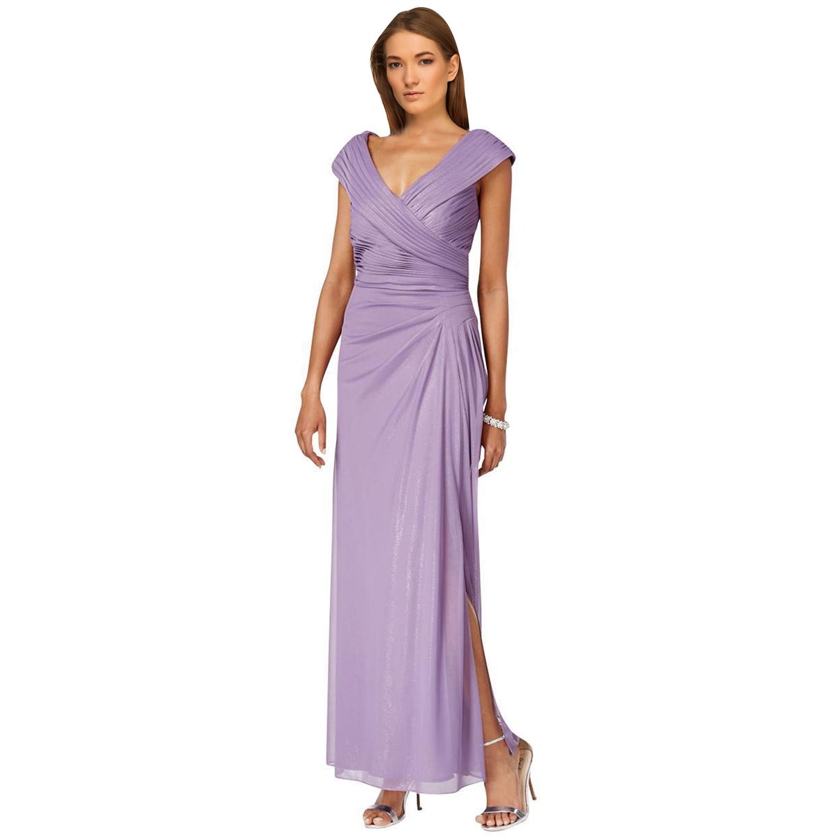 portrait collar evening gowns