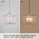 preview thumbnail 6 of 10, Modern Gold 4-Light Geometric Lantern Cage Chandelier for Kitchen Island - L17.7"*W17.7"*H20"