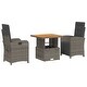 preview thumbnail 22 of 75, vidaXL Patio Dining Set with Cushions Outdoor Seating Gray Poly Rattan