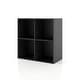 preview thumbnail 124 of 202, DH BASIC Modern Wood Customizable Stackable Storage Organizer - Cube Shelves, Drawer Cabinet, Bookcase with Doors by Denhour 4-Cube - Black