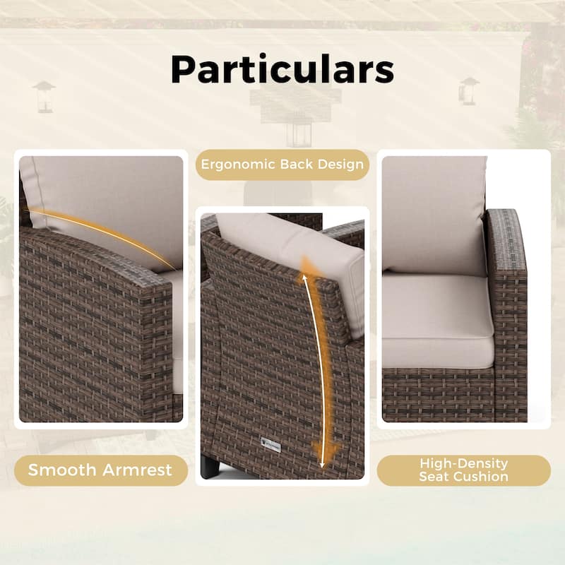5/9-Seat Patio Furniture Wicker Rattan Outdoor Deep Seating Sectional Sofa Large Conversation Set