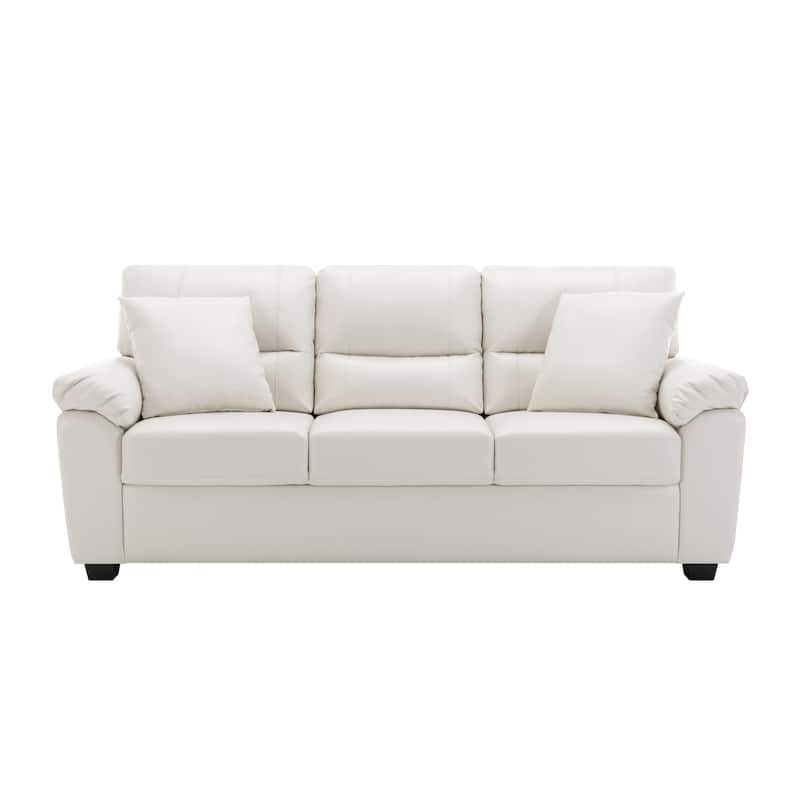 Morden Fort Upholstered Living Room Set, 2 Pieces, Faux Leather Chair, Sofa
