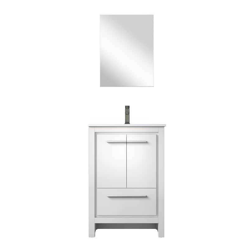 Lafarre Bath Vanity with Quartz Top, Sink, Mirror and Chrome Faucet