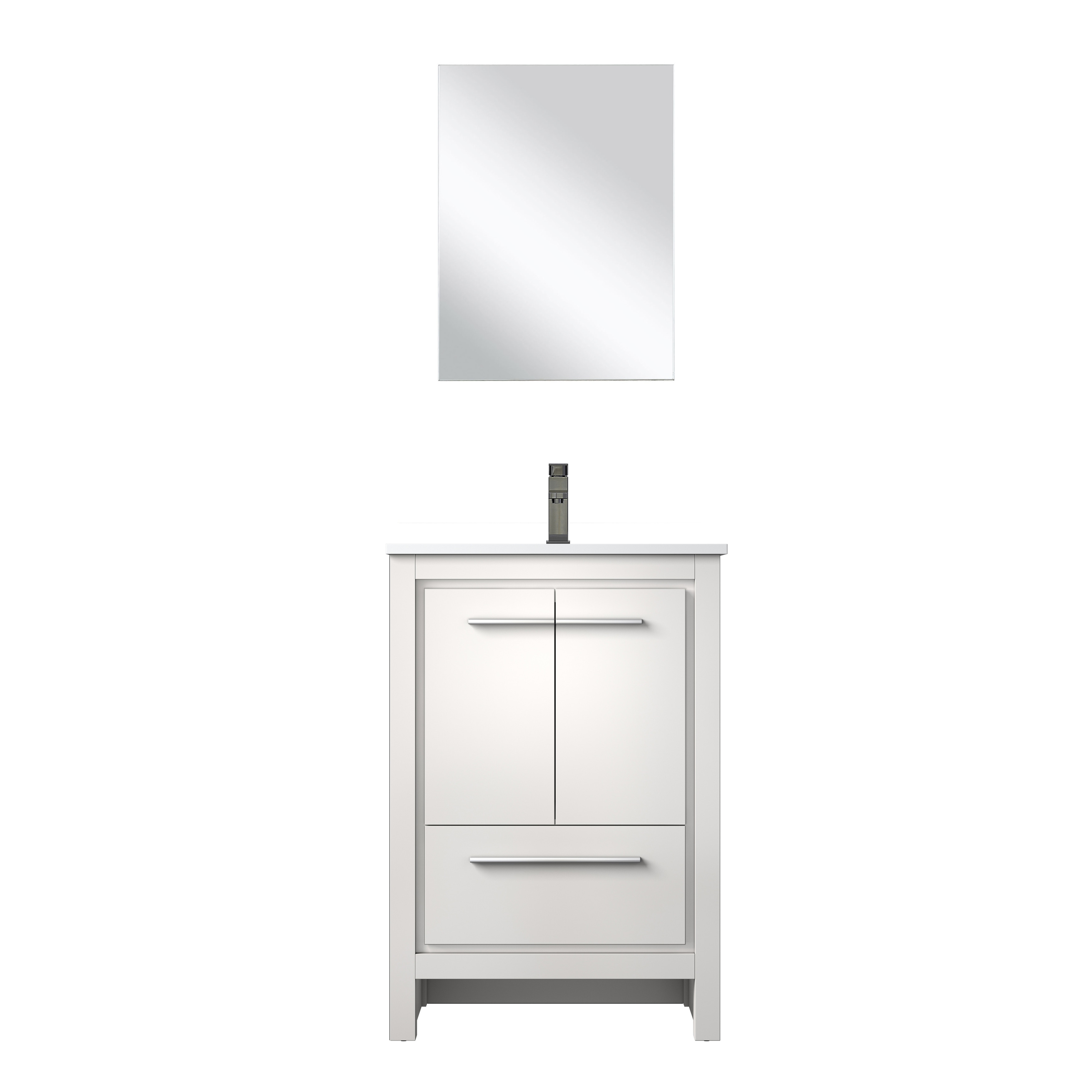 Lafarre Bath Vanity with Quartz Top, Sink, Mirror and Chrome Faucet
