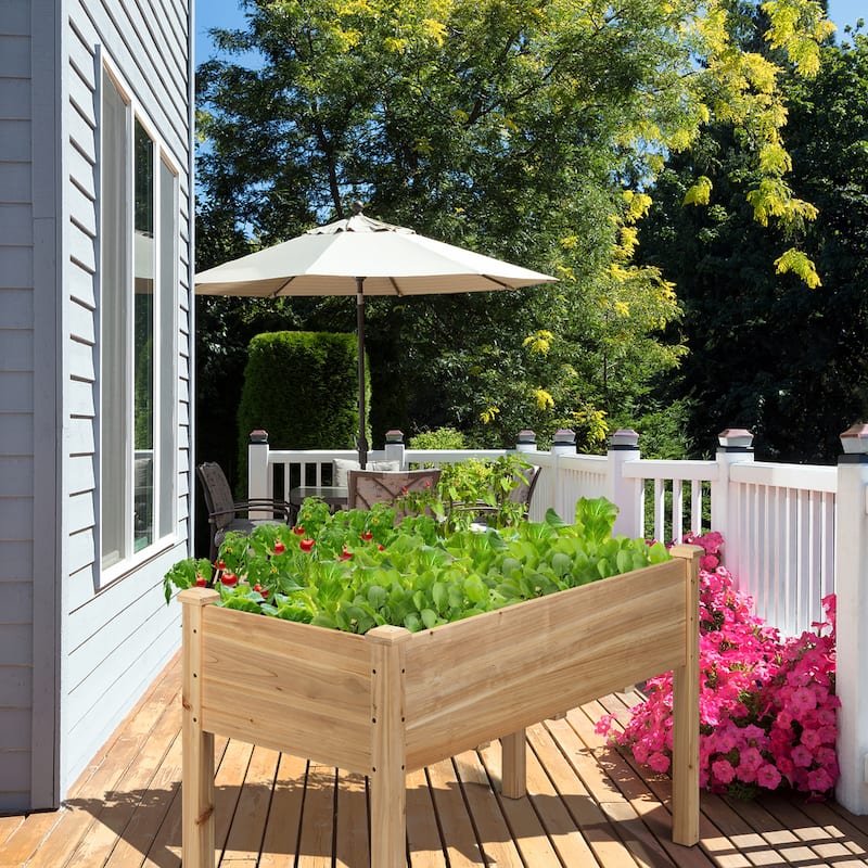 Outdoor Wooden Raised Garden Bed Planter Box Elevated Planter