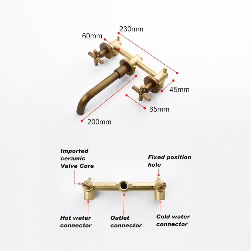 Three-hole Two-handle Antique Bathroom Faucet