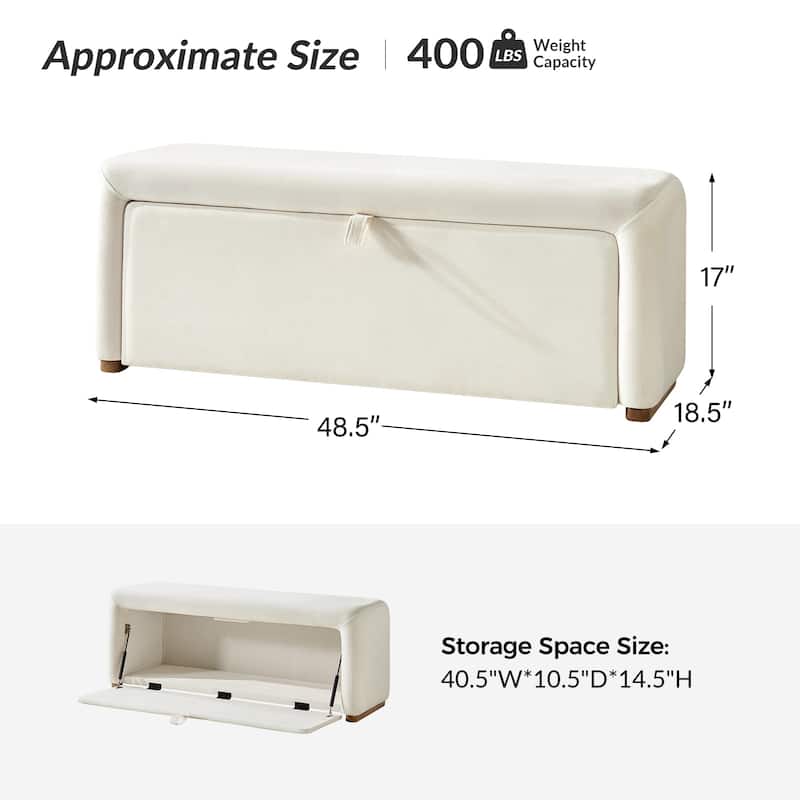Gustavo Contemporary Storage Bench with Solid Wood Legs by HULALA HOME