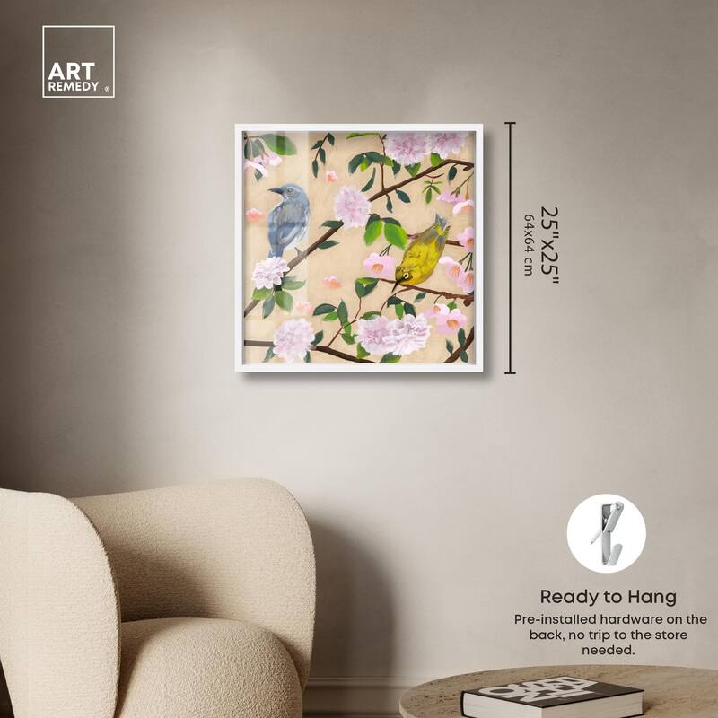 Birds Cuddle Shadowbox by Art Remedy