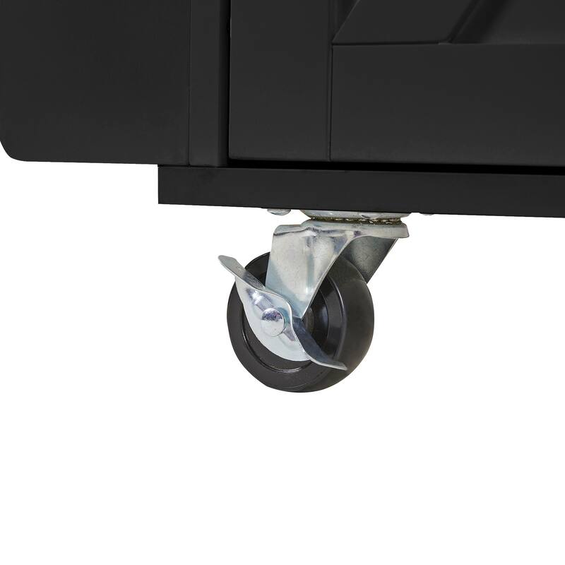 39.3" Farmhouse Kitchen Island with Drop Leaf, Towel Rack & Rolling Cart