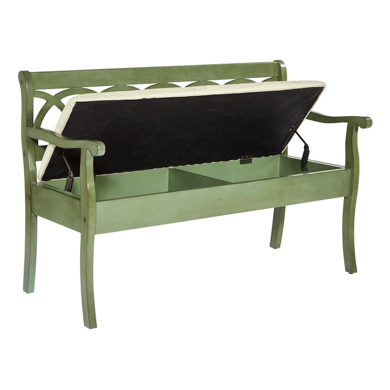 Copper Grove Louisdale Storage Bench - Green