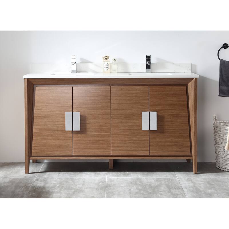 Tennant Brand Melissa Single Sink Bathroom Vanity - 60 Light Wheat