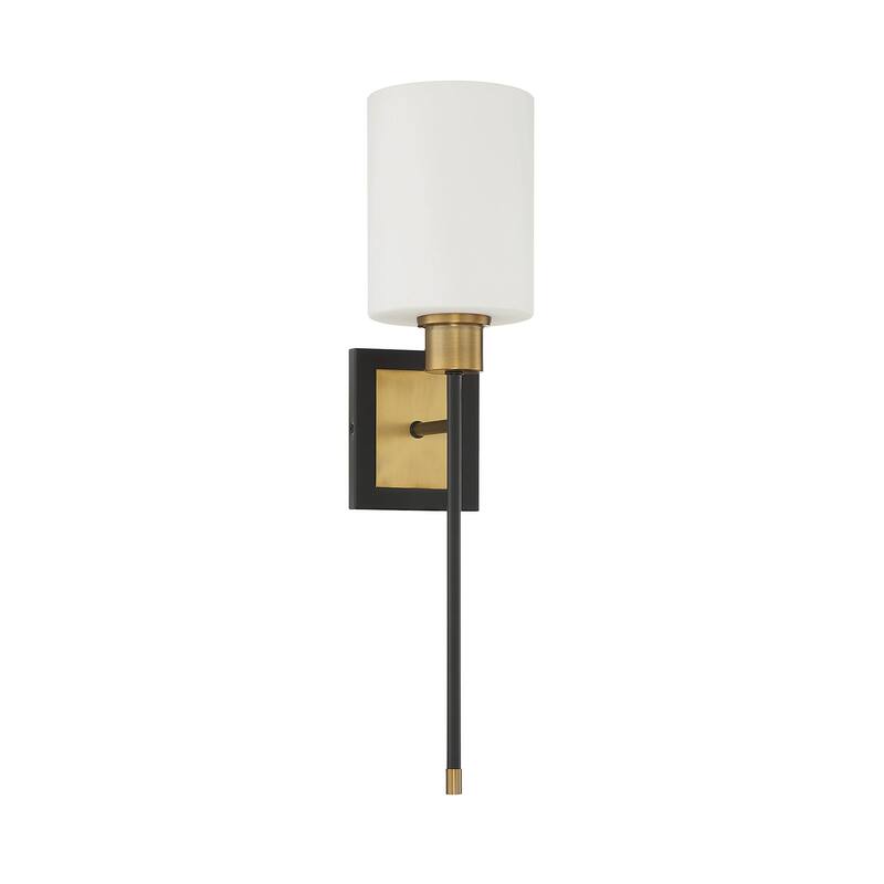 Sleek Alvara Wall Sconce - Black/Warm Brass