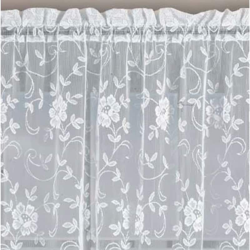 Grace Floral Lace Window Curtain Panels Or Valance