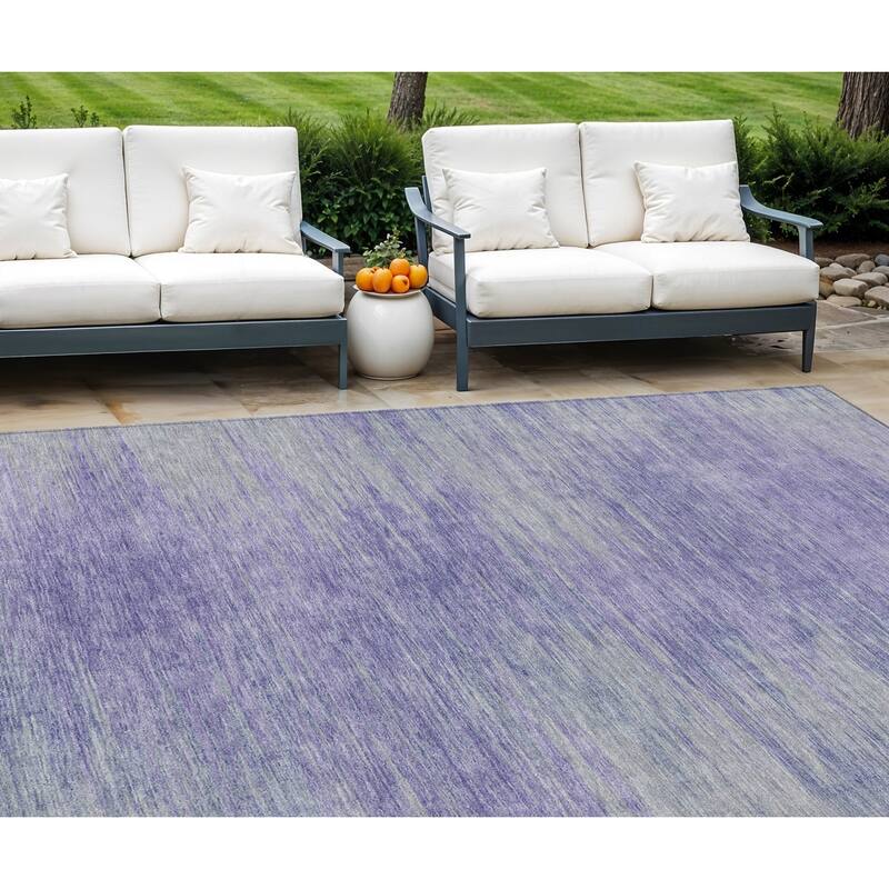 HomeRoots Abstract Transitional Rectangle Outdoor Rug - 9' X 12'