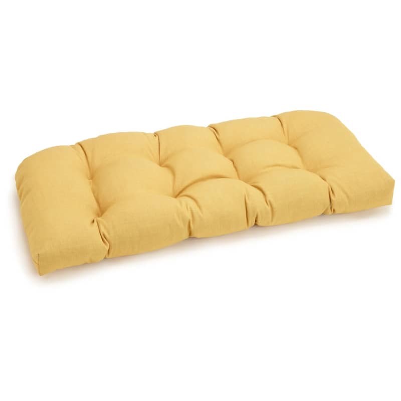 Blazing Needles 42-inch U-shaped Outdoor Bench Cushion - Lemon
