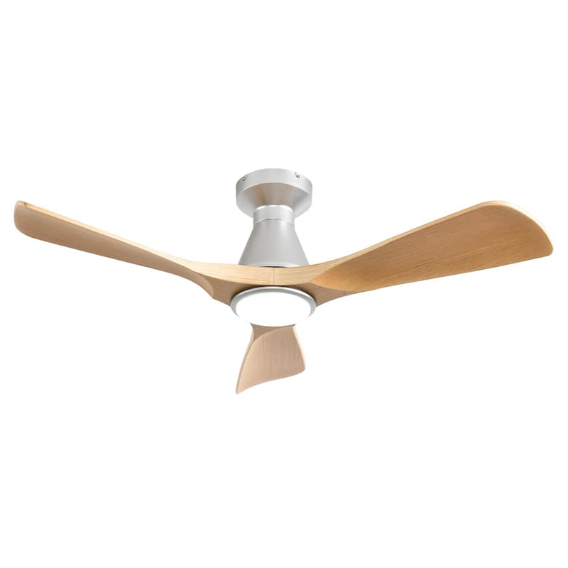 Ceiling Fan Without Light: 42-52 Inch 3 Blade Indoor Outdoor Fans for Patios - Wood - 42in