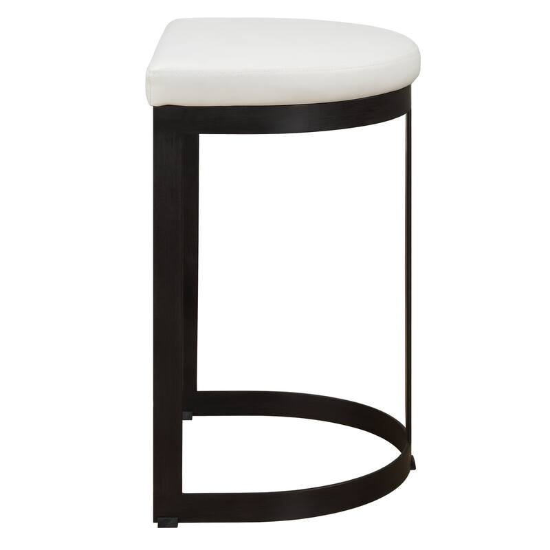 Uttermost 23803 Ivanna 18" Wide Metal Framed Faux Leather Accent Stool