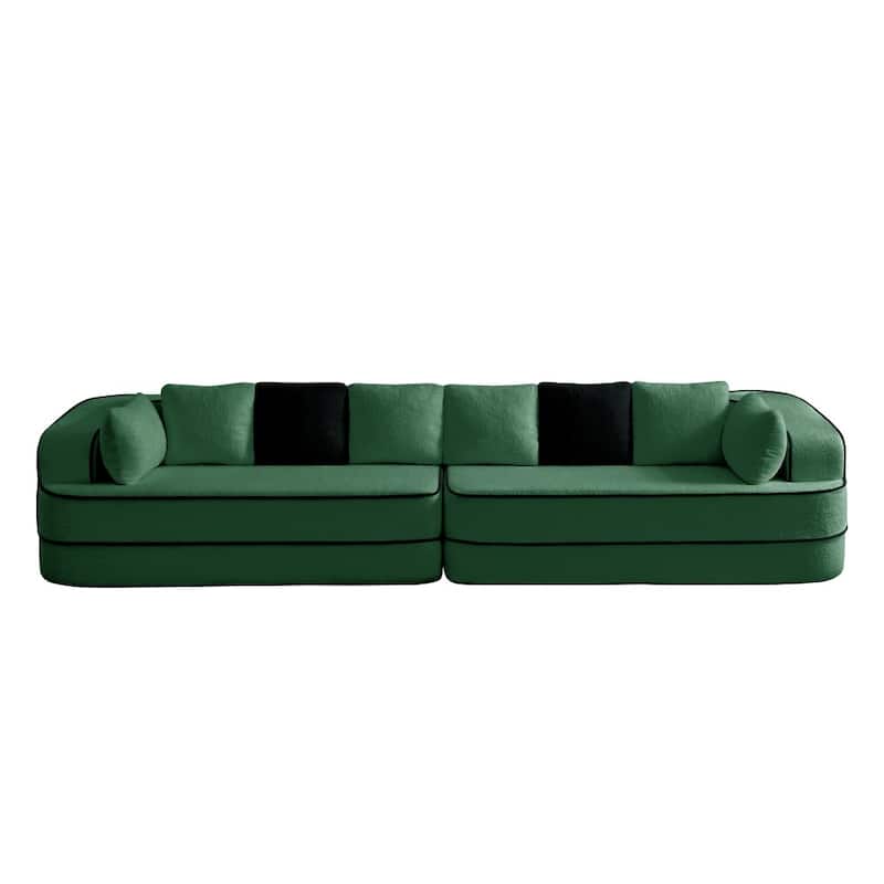 4-Seat Teddy Modular Boneless Sectional Sofa with Non-Slip Bottom for Living Room