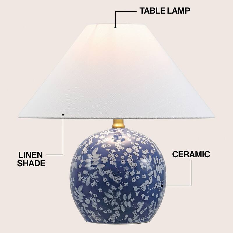 Felice 17.25" Ceramic Globe LED Table Lamp, By JONATHAN Y