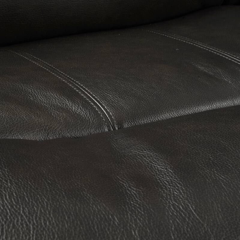 37" Wide Top Grain Leather Power Recliner Chair Glider Rocker Recliner Home Theater Seating with USB Charge Port