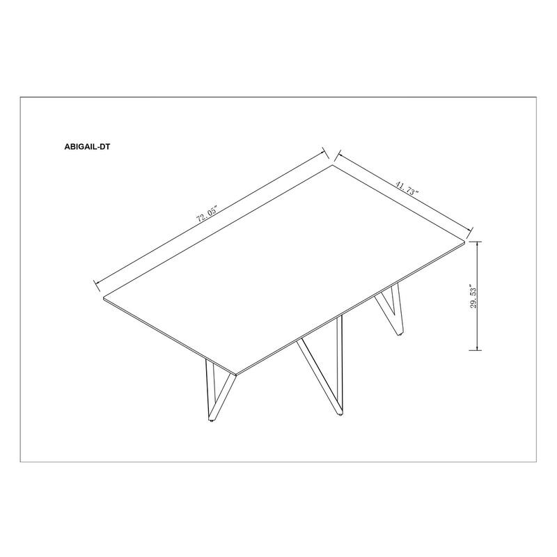 Somette Alyssa Abigail Dining Table with Starphire White Glass Finish