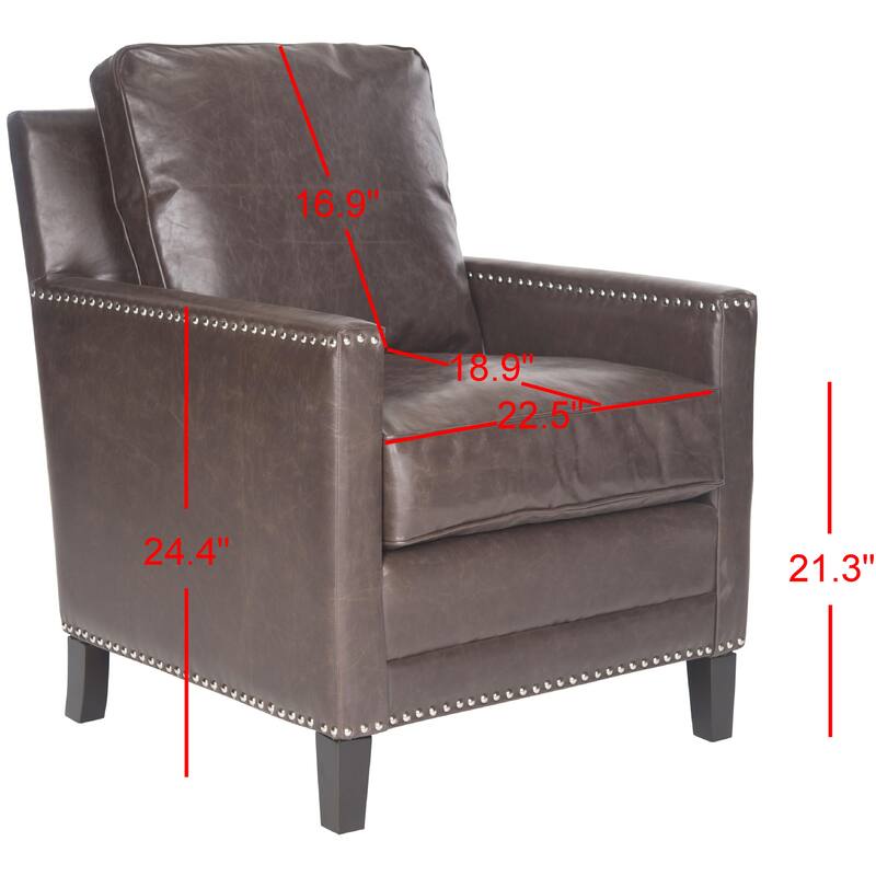 Safavieh Buckler Antique Brown Club Chair - 28.5" x 31.9" x 38.2"