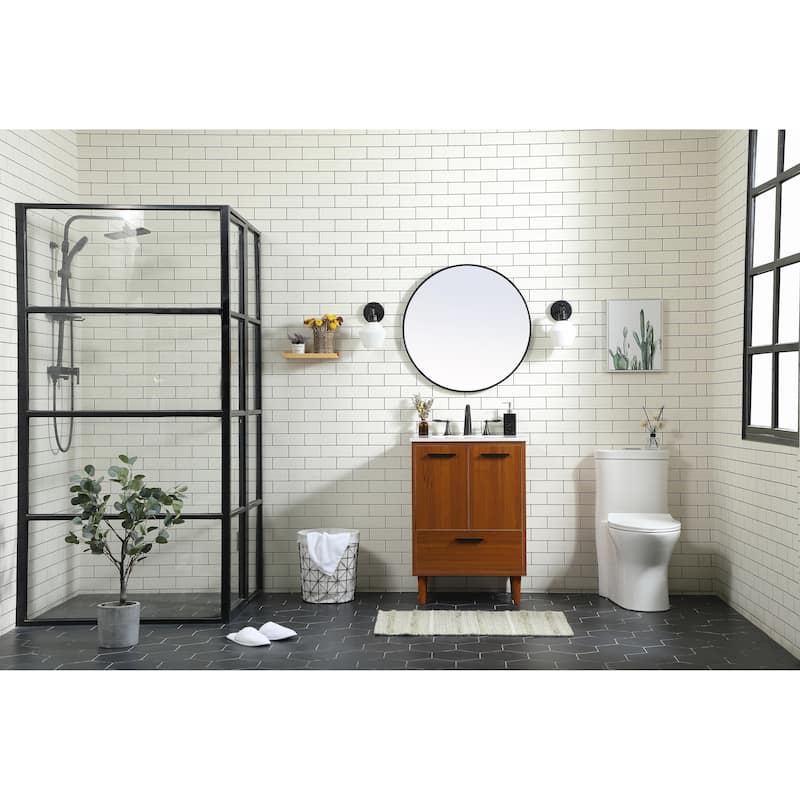Space 24 - 30 Inch Single Bathroom Vanity - Teak - 24 Inches