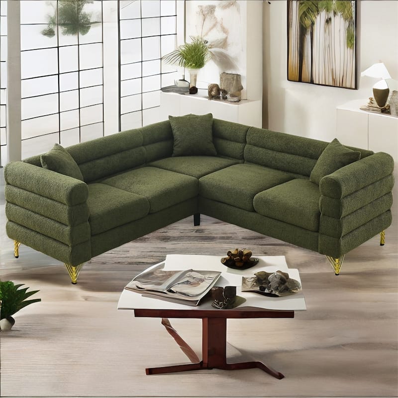 81.5-Inch Oversized Corner L-Shaped Sectional Sofa with 3 Cushions