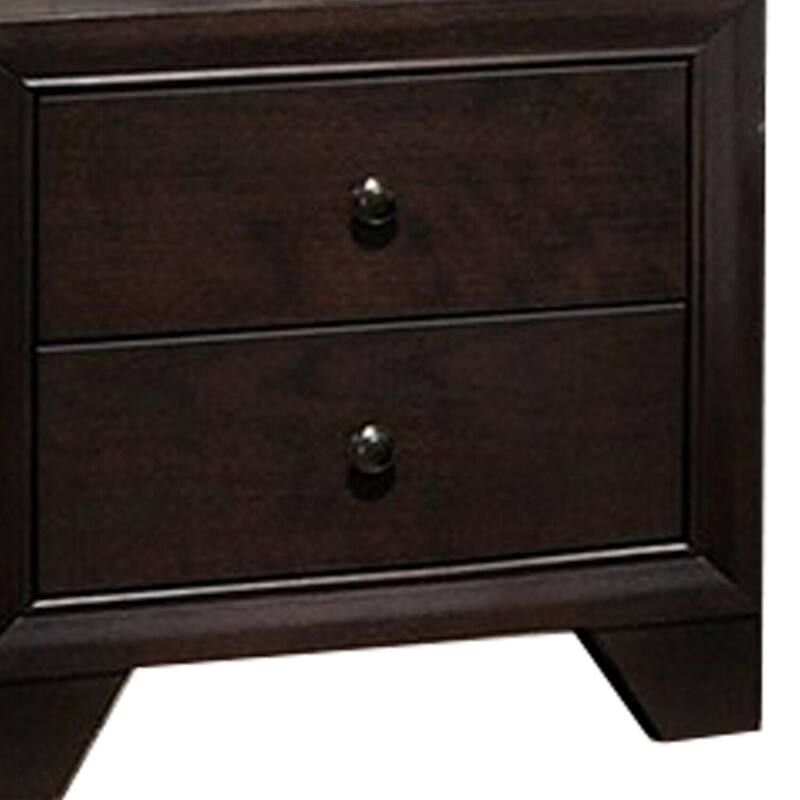 Brown 2 Drawer 16 in. W Nightstand with Sturdy Hardware and Ample Storage
