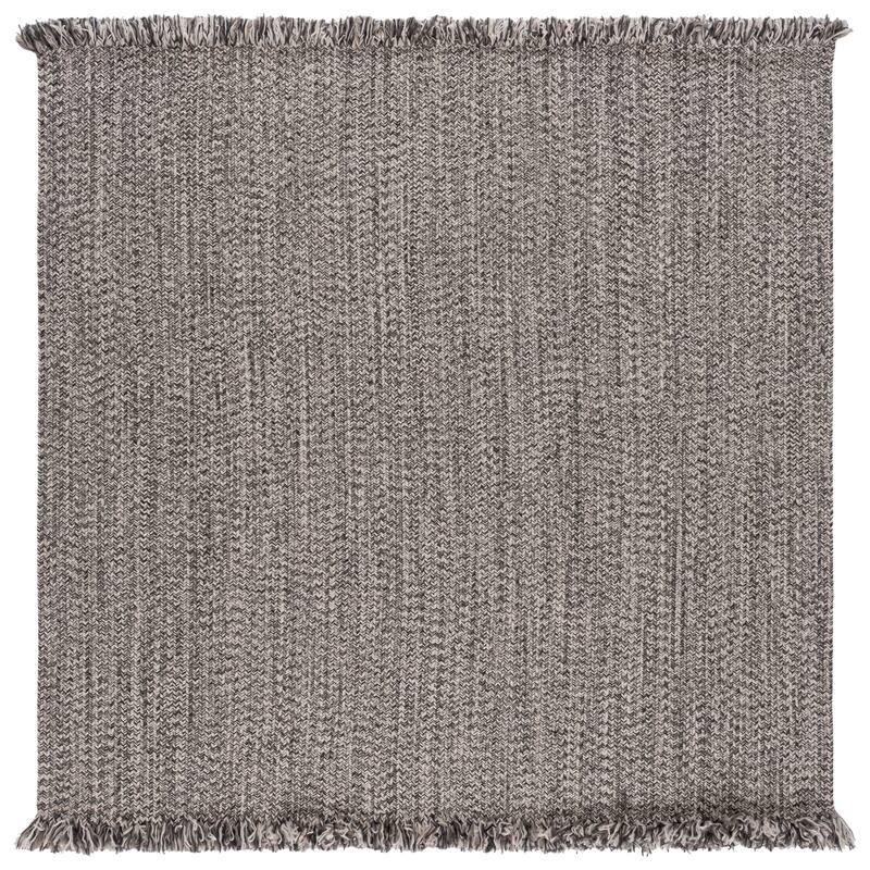 SAFAVIEH Handmade Braided Natasja Washable Indoor/Outdoor Rug - Weather Resistant & Easy Cleaning - 6' Square - Grey/Ivory