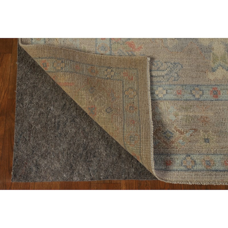 Hand Knotted Oriental 100% Wool Carpet Transitional All-Over Beige & Ivories Oushak Area Rug - 9' 3'' X 6' 2''